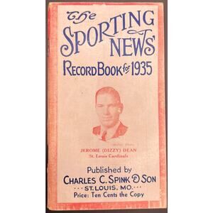 1935 Sporting News Record Book Dizzy Dean Lou Gehrig St. Louis Cardinals Yankees